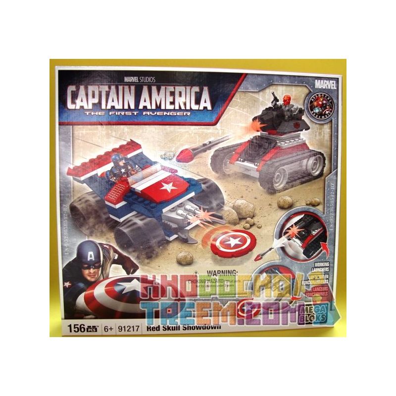 MEGA BLOKS 91217 non  CUỘC ĐỌ SỨC CỦA RED SKULL bộ đồ chơi xếp lắp ráp ghép mô hình Marvel Super Heroes RED SKULL SHOWDOWN Siêu Anh Hùng Marvel 156 khối