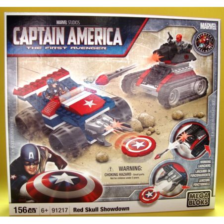 MEGA BLOKS 91217 non  CUỘC ĐỌ SỨC CỦA RED SKULL bộ đồ chơi xếp lắp ráp ghép mô hình Marvel Super Heroes RED SKULL SHOWDOWN Siêu Anh Hùng Marvel 156 khối