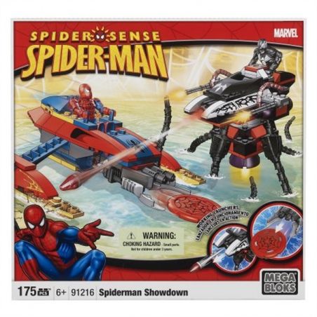 MEGA BLOKS 91216 non  NGƯỜI NHỆN bộ đồ chơi xếp lắp ráp ghép mô hình Marvel Super Heroes SPIDERMAN SHOWDOWN Siêu Anh Hùng Marvel 175 khối