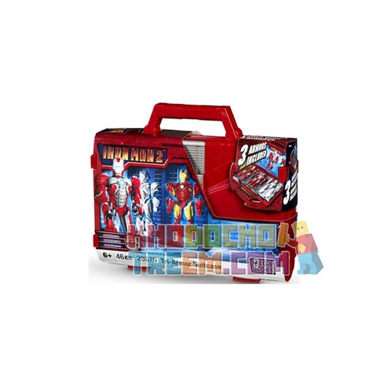 MEGA BLOKS 29675 non  BỘ BA ÁO GIÁP bộ đồ chơi xếp lắp ráp ghép mô hình Movie & Game TRI-ARMOR SUITCASE Phim Và Trò Chơi 46 khối