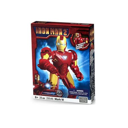 MEGA BLOKS 29546 non  NGƯỜI SẮT MARK VI METALON bộ đồ chơi xếp lắp ráp ghép mô hình Marvel Super Heroes Siêu Anh Hùng Marvel 26 khối