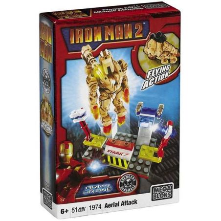 MEGA BLOKS 1974 non  CUỘC TẤN CÔNG TRÊN KHÔNG CỦA ROBOT MẶT ĐẤT bộ đồ chơi xếp lắp ráp ghép mô hình Movie & Game GROUND ASSAULT DRONE AERIAL ATTACK Phim Và Trò Chơi 51 khối