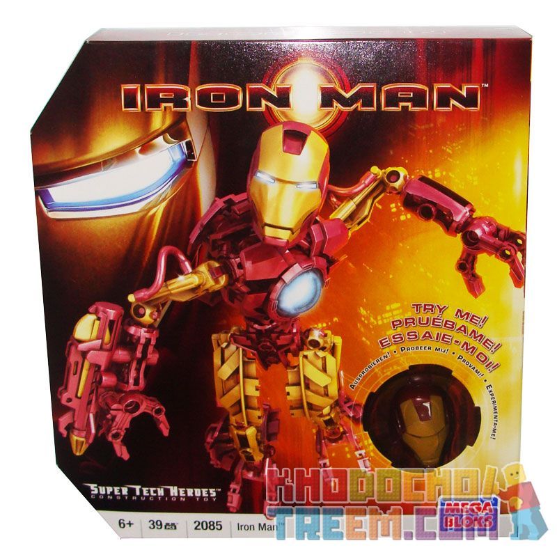MEGA BLOKS 2085 non  NGƯỜI HÙNG SUPER MECH bộ đồ chơi xếp lắp ráp ghép mô hình Marvel Super Heroes IRON MAN SUPER TECH HERO Siêu Anh Hùng Marvel 39 khối