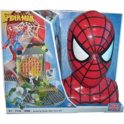 MEGA BLOKS 2068 non  KHUÔN MẶT NGƯỜI NHỆN PHI THƯỜNG bộ đồ chơi xếp lắp ráp ghép mô hình Spider-Man AMAZING SPIDER-MAN FACE OFF 77 khối