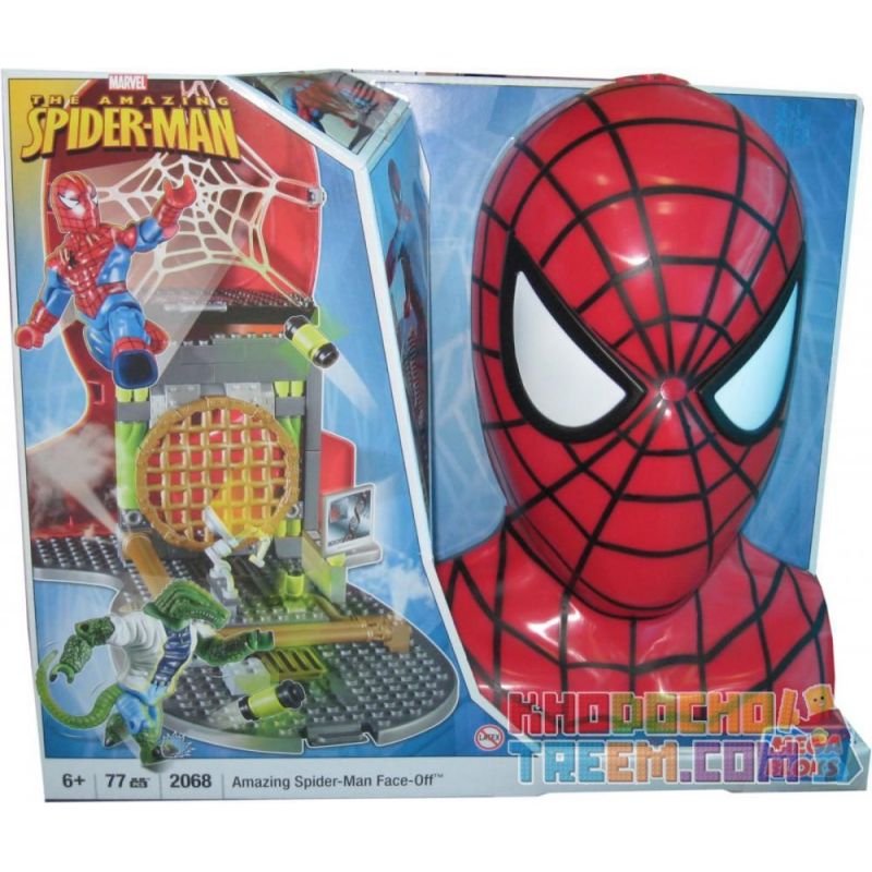 MEGA BLOKS 2068 non  KHUÔN MẶT NGƯỜI NHỆN PHI THƯỜNG bộ đồ chơi xếp lắp ráp ghép mô hình Spider-Man AMAZING SPIDER-MAN FACE OFF 77 khối