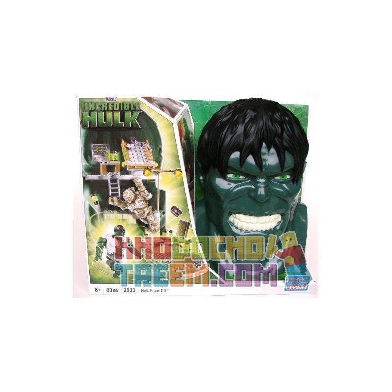 MEGA BLOKS 2033 non  MẶT NẠ HULK bộ đồ chơi xếp lắp ráp ghép mô hình Movie & Game HULK FACE OFF Phim Và Trò Chơi 84 khối