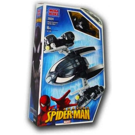 MEGA BLOKS 2024 non  XE NGƯỜI NHỆN ĐEN bộ đồ chơi xếp lắp ráp ghép mô hình Spider-Man BLACK SPIDER-MAN TRANSPORTER 45 khối