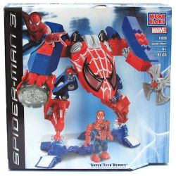 MEGA BLOKS 1926 non  NGƯỜI NHỆN SIÊU ANH HÙNG bộ đồ chơi xếp lắp ráp ghép mô hình Spider-Man SPIDER-MAN SUPER TECH HERO 92 khối