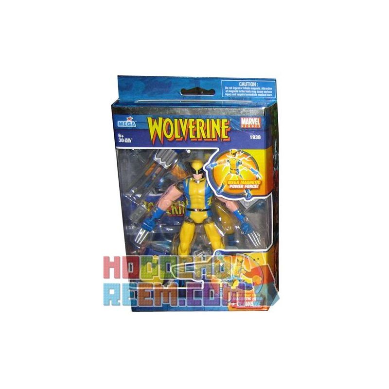 MEGA BLOKS 1938 non  WOLVERINE VÀ WOLF CLAW MOTORCYCLE bộ đồ chơi xếp lắp ráp ghép mô hình Marvel Super Heroes WOLVERINE & CLAW BIKE Siêu Anh Hùng Marvel 30 khối