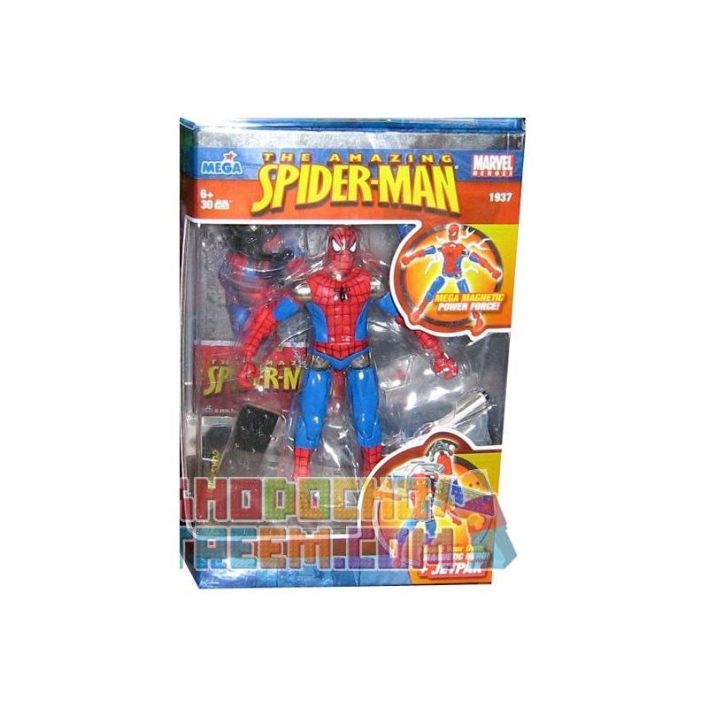 MEGA BLOKS 1937 non  NGƯỜI NHỆN VÀ JETPACK bộ đồ chơi xếp lắp ráp ghép mô hình Spider-Man SPIDER-MAN & JET PACK 30 khối