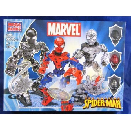 MEGA BLOKS 1994 non  BỘ SƯU TẬP NGƯỜI NHỆN bộ đồ chơi xếp lắp ráp ghép mô hình Spider-Man SPIDER-MAN COLLECTOR'S PACK 105 khối