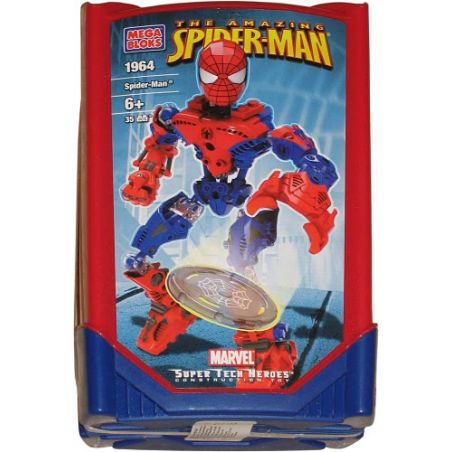 MEGA BLOKS 1964 non  NGƯỜI NHỆN SIÊU ANH HÙNG bộ đồ chơi xếp lắp ráp ghép mô hình Spider-Man SPIDER-MAN SUPER TECH HERO 50 khối