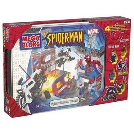 MEGA BLOKS 1931 non  NGƯỜI NHỆN VS VENOM bộ đồ chơi xếp lắp ráp ghép mô hình Spider-Man SPIDER-MAN VS. VENOM 280 khối