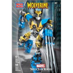 MEGA BLOKS 1917 non  DIAMOND WOLF MAIL. bộ đồ chơi xếp lắp ráp ghép mô hình Marvel Super Heroes WOLVERINE TECH-BOT Siêu Anh Hùng Marvel 58 khối