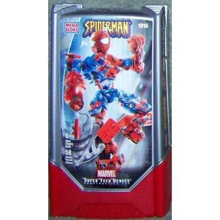 MEGA BLOKS 1916 non  NGƯỜI NHỆN MECHA bộ đồ chơi xếp lắp ráp ghép mô hình Spider-Man SPIDER-MAN TECH-BOT 58 khối