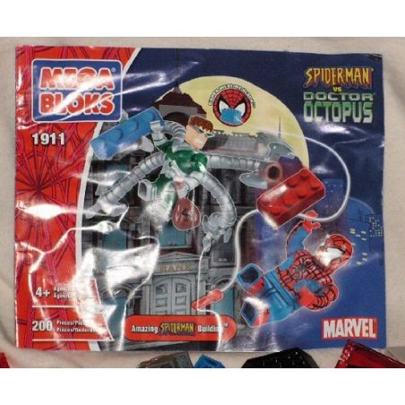 MEGA BLOKS 1911V non  TÒA NHÀ NGƯỜI NHỆN TUYỆT VỜI bộ đồ chơi xếp lắp ráp ghép mô hình Marvel Super Heroes AMAZING SPIDERMAN BUILDING Siêu Anh Hùng Marvel 200 khối