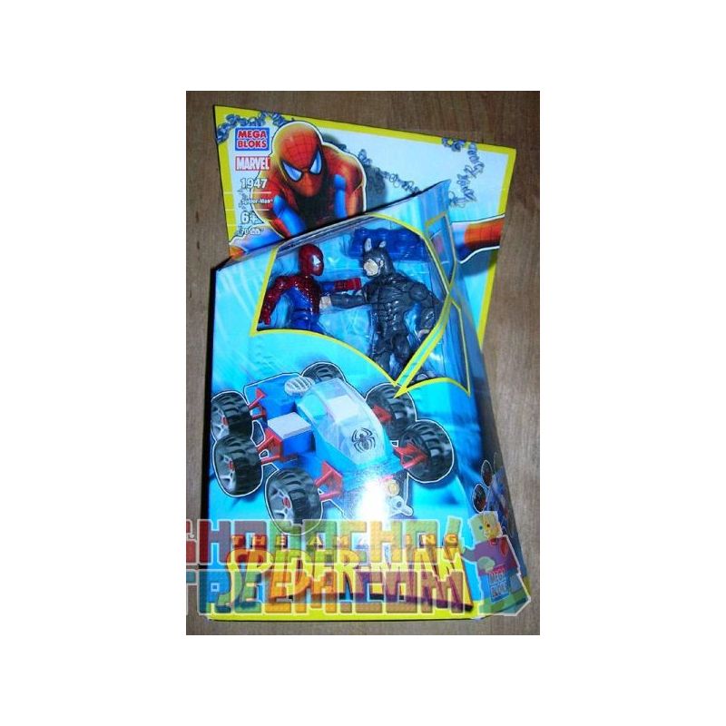 MEGA BLOKS 1947-2 non  XE NGƯỜI NHỆN VÀ TÊ GIÁC bộ đồ chơi xếp lắp ráp ghép mô hình Marvel Super Heroes VEHICLE WITH RHINO Siêu Anh Hùng Marvel