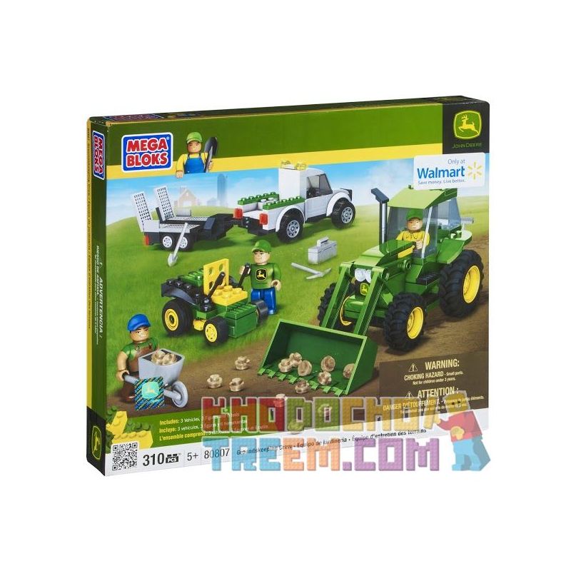 MEGA BLOKS 80807 non  PHI HÀNH ĐOÀN bộ đồ chơi xếp lắp ráp ghép mô hình City GROUNDSKEEPING CREW Thành Phố 310 khối