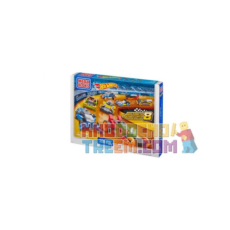 MEGA BLOKS 91743 non  BỘ SUPER RACE 8 TRONG 1 bộ đồ chơi xếp lắp ráp ghép mô hình Mini Racing Pacemaker SUPER RACE SET 8-IN-1 Đua Xe Mini 289 khối