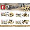 SEMBO 11202 11203 11204 11201 non  4 XE QUÂN SỰ SA MẠC bộ đồ chơi xếp lắp ráp ghép mô hình Falcon Commandos Đội Đặc Nhiệm Chim Ưng