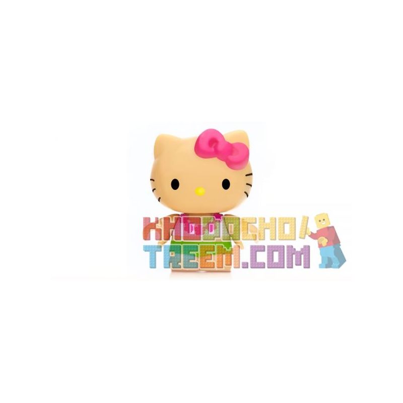 MEGA BLOKS CND52 non  PHONG CÁCH HAWAII bộ đồ chơi xếp lắp ráp ghép mô hình Hello Kitty HAWAII TIKI 17 khối