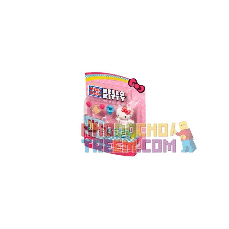 MEGA BLOKS 10964 non  LÂU ĐÀI CÁT bộ đồ chơi xếp lắp ráp ghép mô hình Hello Kitty SAND CASTLE 17 khối
