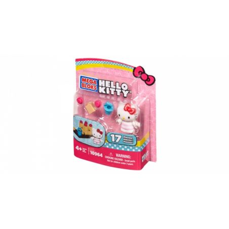 MEGA BLOKS 10964 non  LÂU ĐÀI CÁT bộ đồ chơi xếp lắp ráp ghép mô hình Hello Kitty SAND CASTLE 17 khối