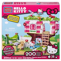 MEGA BLOKS 10931 non  NHÀ TRÊN CÂY bộ đồ chơi xếp lắp ráp ghép mô hình Hello Kitty TREEHOUSE 200 khối