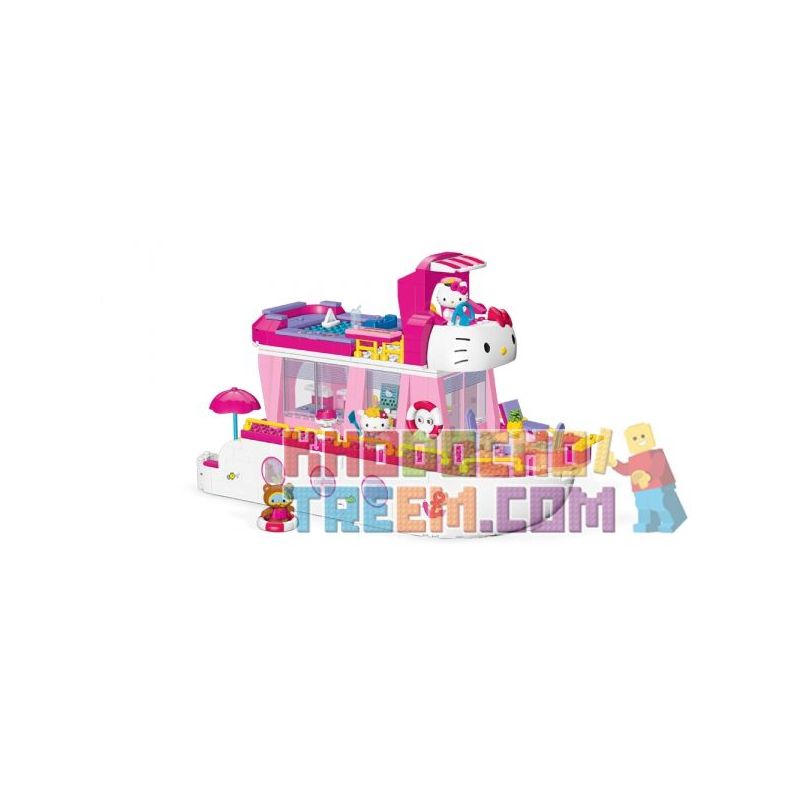 MEGA BLOKS 10930 non  THUYỀN BUỒM bộ đồ chơi xếp lắp ráp ghép mô hình Hello Kitty CRUISE SHIP 525 khối
