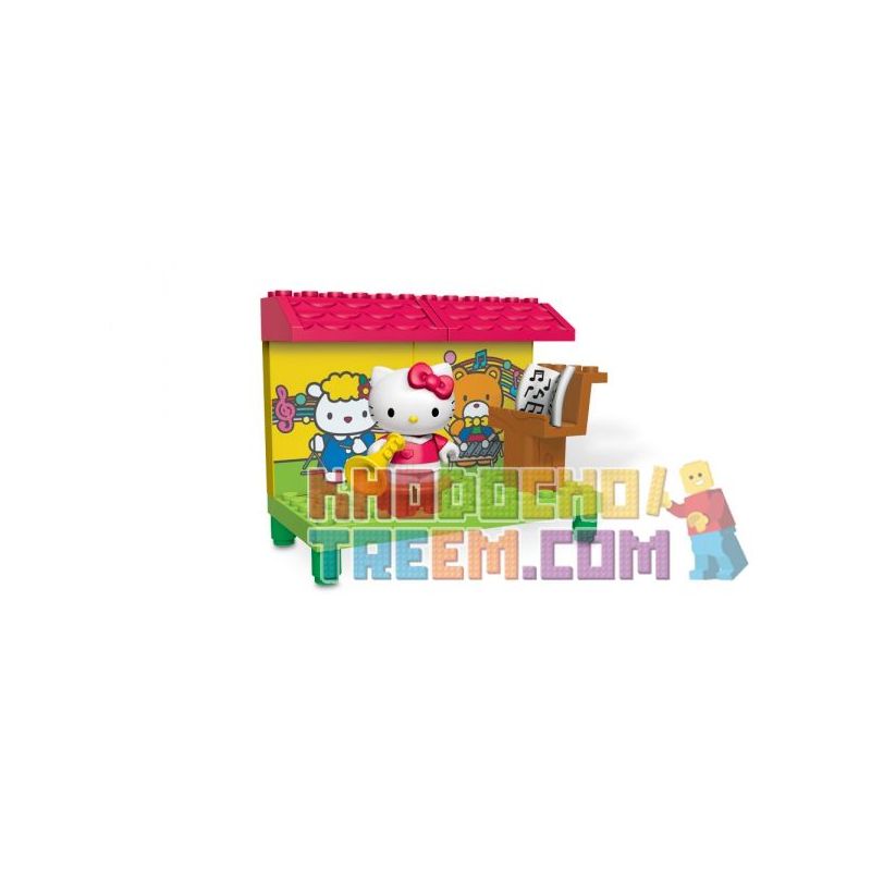 MEGA BLOKS 10925 non  LỚP HỌC ÂM NHẠC bộ đồ chơi xếp lắp ráp ghép mô hình Hello Kitty MUSIC CLASS 16 khối