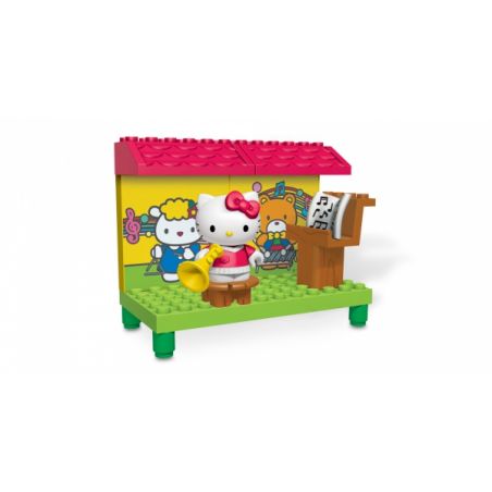 MEGA BLOKS 10925 non  LỚP HỌC ÂM NHẠC bộ đồ chơi xếp lắp ráp ghép mô hình Hello Kitty MUSIC CLASS 16 khối