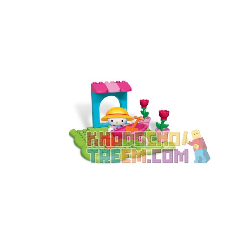 MEGA BLOKS 10923 non  VƯỜN bộ đồ chơi xếp lắp ráp ghép mô hình Hello Kitty FLOWER GARDEN 16 khối