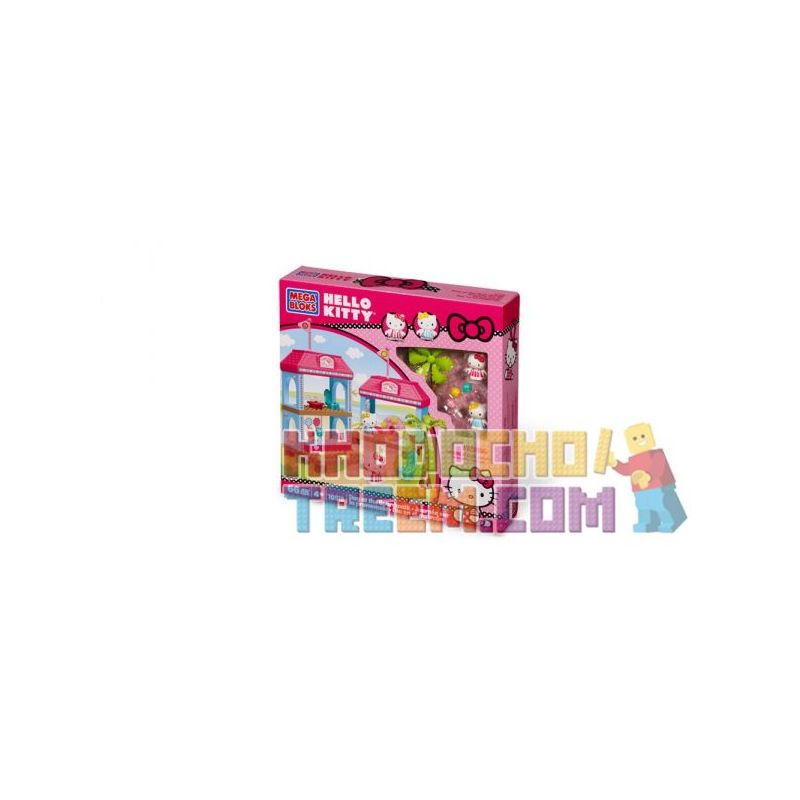 MEGA BLOKS 10918 non  MỘT NGÀY TRÊN LỐI ĐI BỘ LÁT VÁN bộ đồ chơi xếp lắp ráp ghép mô hình Hello Kitty DAY AT THE BOARDWALK 66 khối