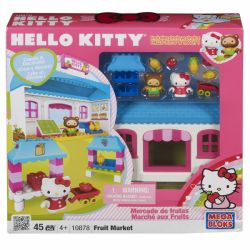 MEGA BLOKS 10878 non  CHỢ HOA QUẢ bộ đồ chơi xếp lắp ráp ghép mô hình Hello Kitty FRUIT MARKET 45 khối