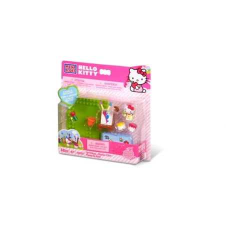 MEGA BLOKS 10856 10926 non  LỚP HỌC NGHỆ THUẬT bộ đồ chơi xếp lắp ráp ghép mô hình Hello Kitty ART CLASS 14 khối