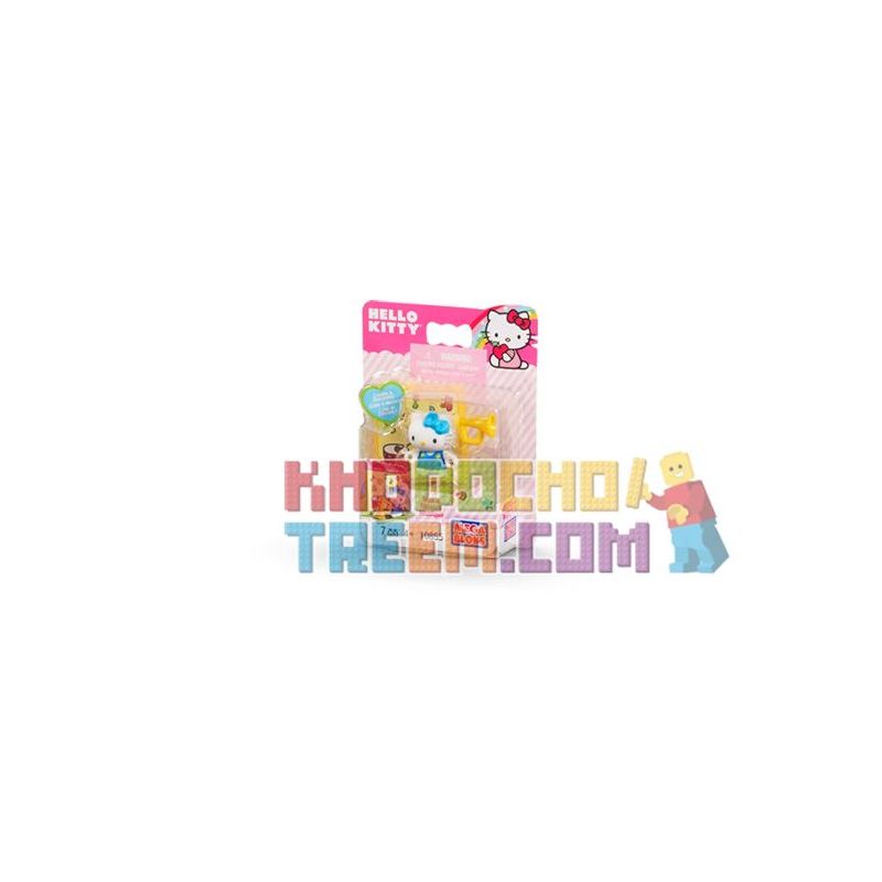 MEGA BLOKS 10855 non  LỚP HỌC ÂM NHẠC bộ đồ chơi xếp lắp ráp ghép mô hình Hello Kitty MUSIC 7 khối