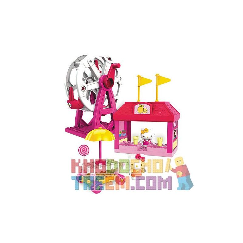 MEGA BLOKS 10825 non  TÁO bộ đồ chơi xếp lắp ráp ghép mô hình Hello Kitty APPLE BLOSSOM FAIR 24 khối