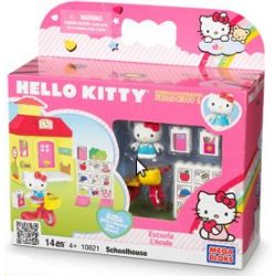 MEGA BLOKS 10821 non  TRƯỜNG HỌC bộ đồ chơi xếp lắp ráp ghép mô hình Hello Kitty SCHOOLHOUSE 14 khối