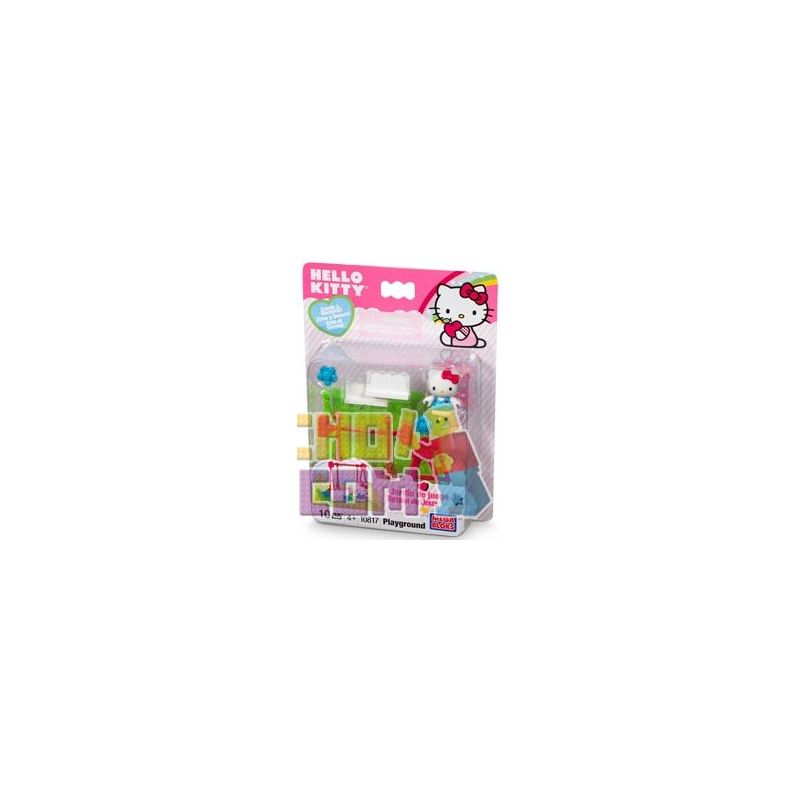 MEGA BLOKS 10817 non  SÂN CHƠI bộ đồ chơi xếp lắp ráp ghép mô hình Hello Kitty PLAYGROUND 10 khối
