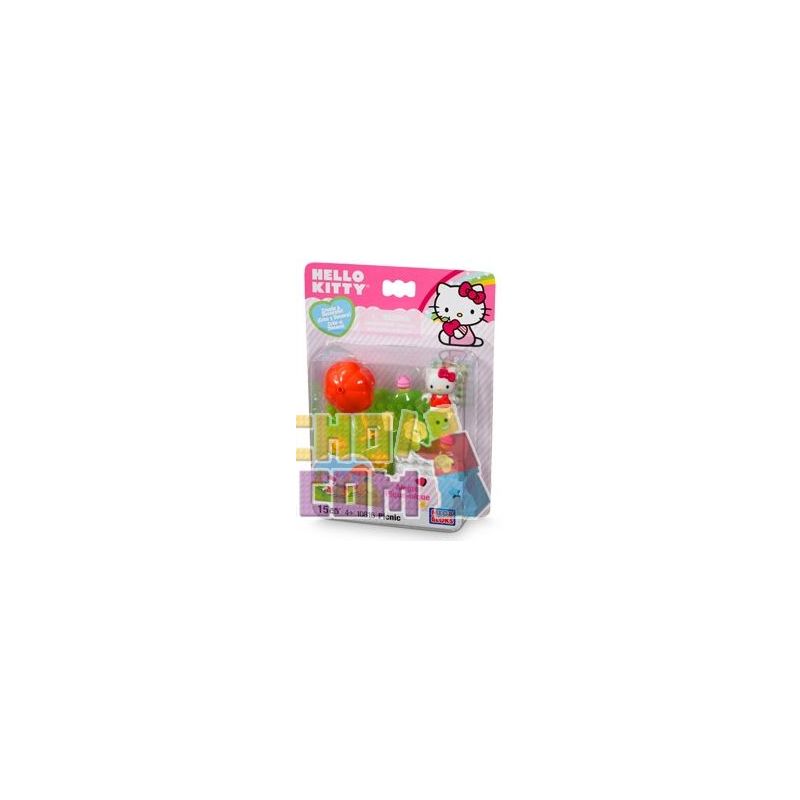 MEGA BLOKS 10816 non  ĐI CHƠI PICNIC bộ đồ chơi xếp lắp ráp ghép mô hình Hello Kitty 15 khối