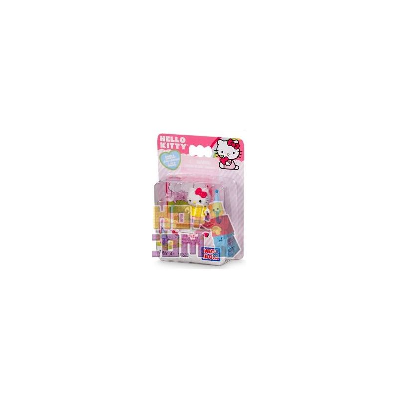 MEGA BLOKS 10813 non  NGÀY MƯA bộ đồ chơi xếp lắp ráp ghép mô hình Hello Kitty RAINY DAY 7 khối