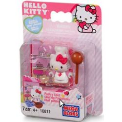 MEGA BLOKS 10811 non  ĐẦU BẾP BÁNH NGỌT bộ đồ chơi xếp lắp ráp ghép mô hình Hello Kitty PASTRY CHEF 7 khối