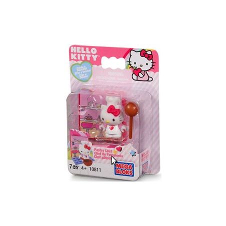 MEGA BLOKS 10811 non  ĐẦU BẾP BÁNH NGỌT bộ đồ chơi xếp lắp ráp ghép mô hình Hello Kitty PASTRY CHEF 7 khối