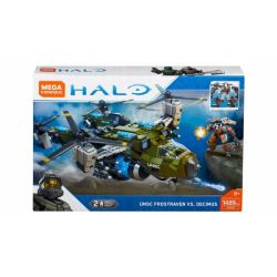 MEGA BLOKS FVK38 non  UNSC SO VỚI FROSTRAVEN X bộ đồ chơi xếp lắp ráp ghép mô hình Computer Games UNSC FROSTRAVEN VS. DECIMUS Trò Chơi 1489 khối