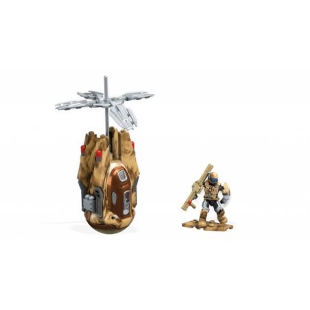 MEGA BLOKS FVK12 non  HỘP THẢ RẮN HỔ MANG ĐỒNG bộ đồ chơi xếp lắp ráp ghép mô hình Computer Games OPERATION BRONZE COBRA DROP POD Trò Chơi 57 khối