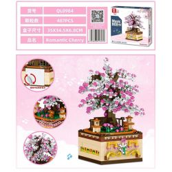 ZHEGAO QL0984 0984 non  SAKURA LÃNG MẠN bộ đồ chơi xếp lắp ráp ghép mô hình Seasonal MUSIC BOX ROMANTIC CHERRY Mùa Lễ Hội 487 khối