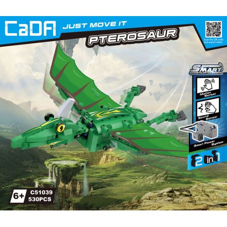 DOUBLEE CADA C51039 51039 non  RỒNG TAM GIÁC CÁNH bộ đồ chơi xếp lắp ráp ghép mô hình Creator DINOSAUR TRICERATOPS、PTEROSAUR Sáng Tạo 530 khối