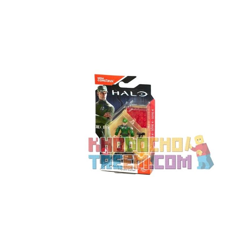 MEGA BLOKS FFM75 non  THỢ CẮT THUYỀN TRƯỞNG bộ đồ chơi xếp lắp ráp ghép mô hình Computer Games HALO HEROES CAPTAIN CUTTER Trò Chơi 20 khối