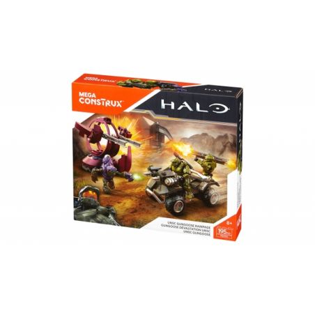 MEGA BLOKS FDY54 non  SÚNG BẮN SÚNG bộ đồ chơi xếp lắp ráp ghép mô hình Computer Games UNSC GUNGOOSE RAMPAGE Trò Chơi 195 khối