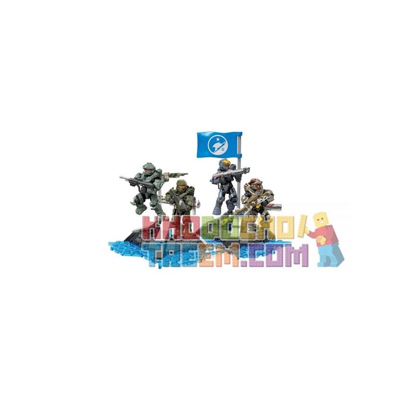 MEGA BLOKS DYH87 non  ĐỘI XANH bộ đồ chơi xếp lắp ráp ghép mô hình Computer Games BLUE TEAM Trò Chơi 146 khối